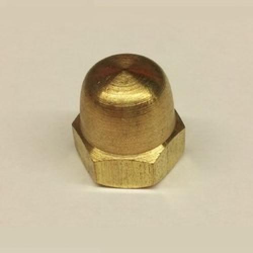 M3        DOME NUTS  BRASS S/COL