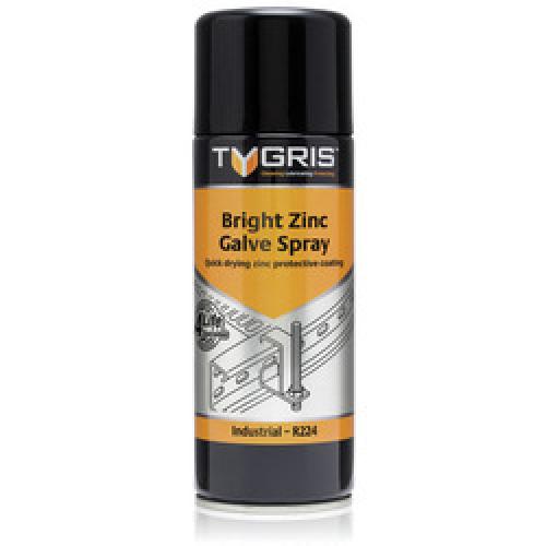 TYGRIS R224 BRIGHT ZINC GALV SPRAY        400ml