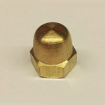 M6        DOME NUTS  BRASS S/COL